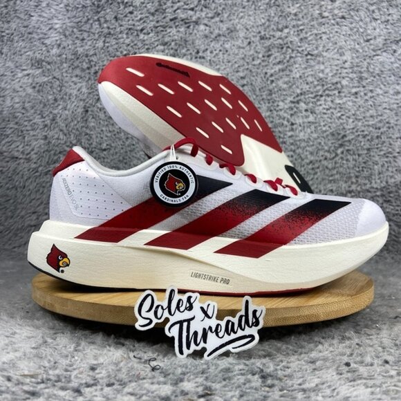 Adidas Louisville Cardinals Adizero Evo SL SZ 8 Men Running White Red JQ4567 main image 5